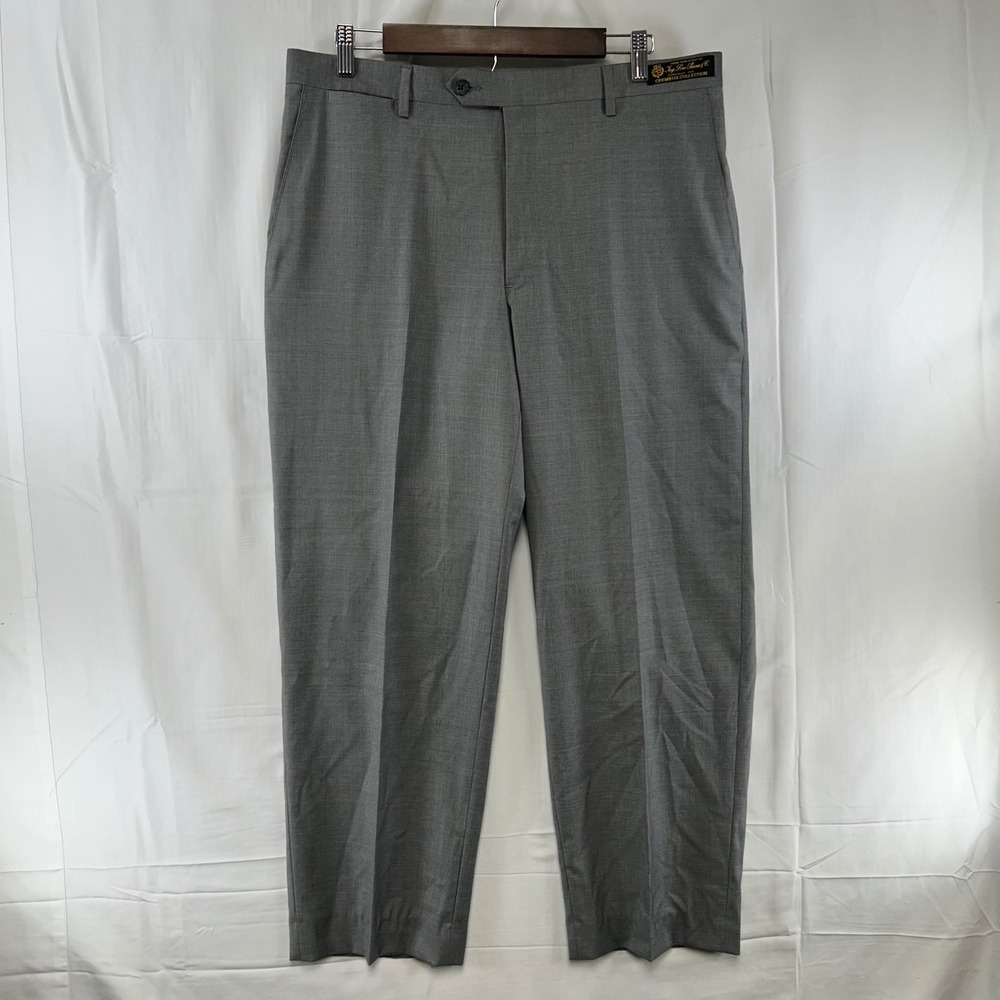 Daniel Cremieux Dress Pants Mens 35x28 Grey Loro Piana Wool Flat Front
